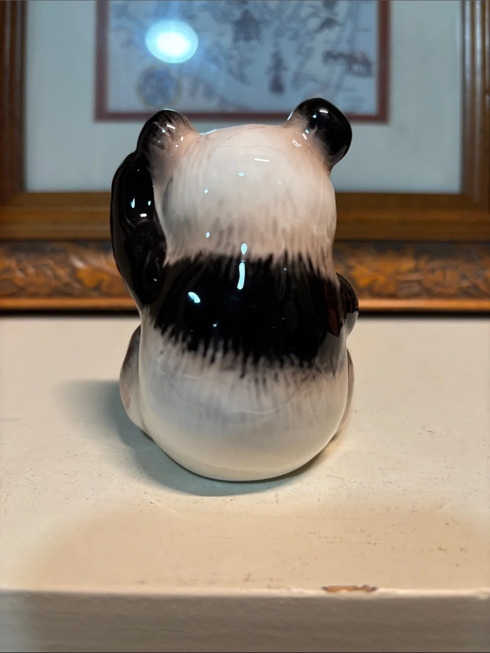Ceramic Panda Salt Shaker with Green Bamboo